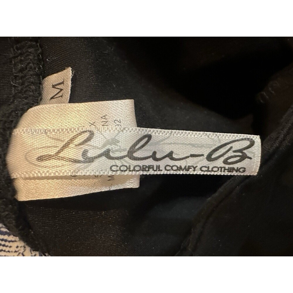 Lulu B Black Embroidered Ankle Pants Floral Lace Pull On M - Picture 4 of 9